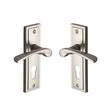 High quality image of the Sorrento Door Handle for Euro Profile Plate Boston Design Satin Nickel on Zinc finish | Sku. BOS1048-SNZ | available to order from Trade Door Handles.