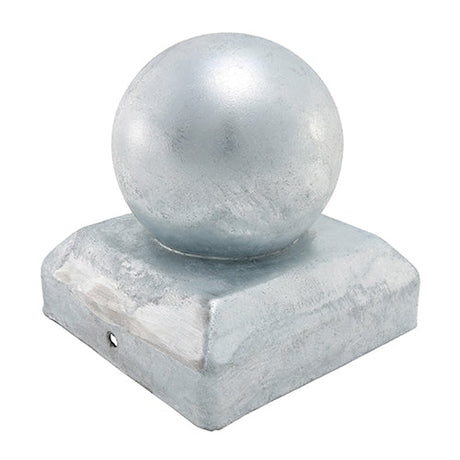 This is an image of Timco - Ball Fence Post Cap - Zinc 100mm (1 Each Unit) BPC100G