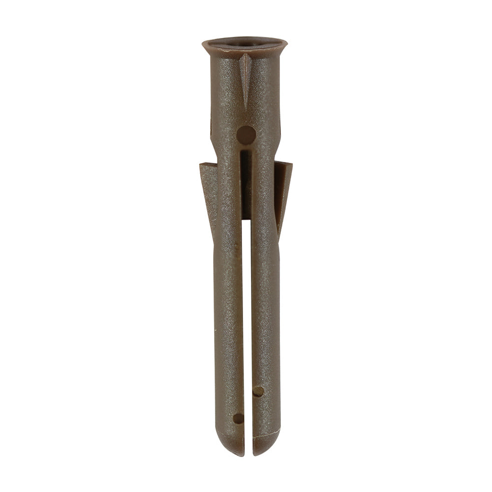 This is an image of Timco - Premium Plastic Plugs - Brown 42mm - (200 PCS TIMbag) BPLUGPREM200