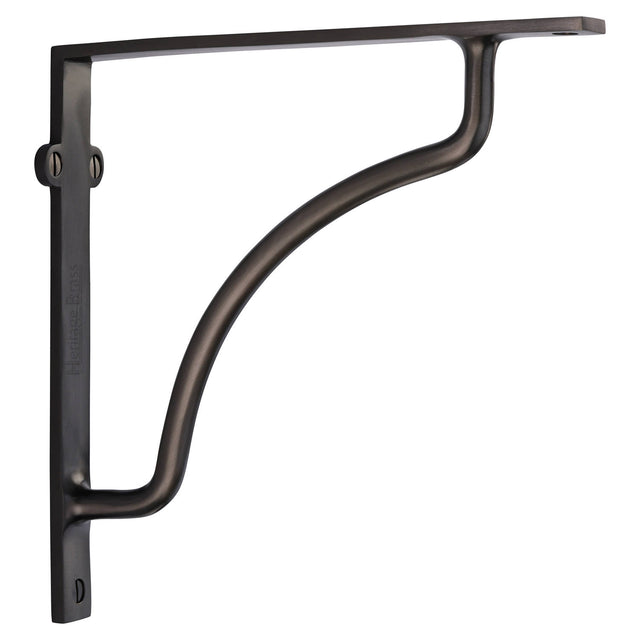 High quality image of the Heritage Brass Cable Shelf Bracket 8'' x 8'' Matt Bronze Finish
 | Sku. br2120-8-mb | Discounted prices available from Trade Door Handles