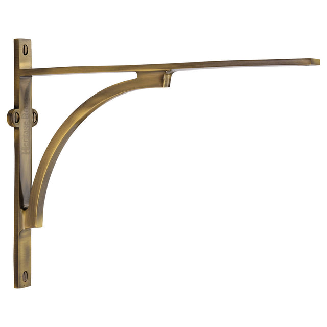 High quality image of the Heritage Brass Arch Shelf Bracket 10'' x 8'' Antique Brass Finish | Sku. br2140-10-at | Discounted prices available from Trade Door Handles