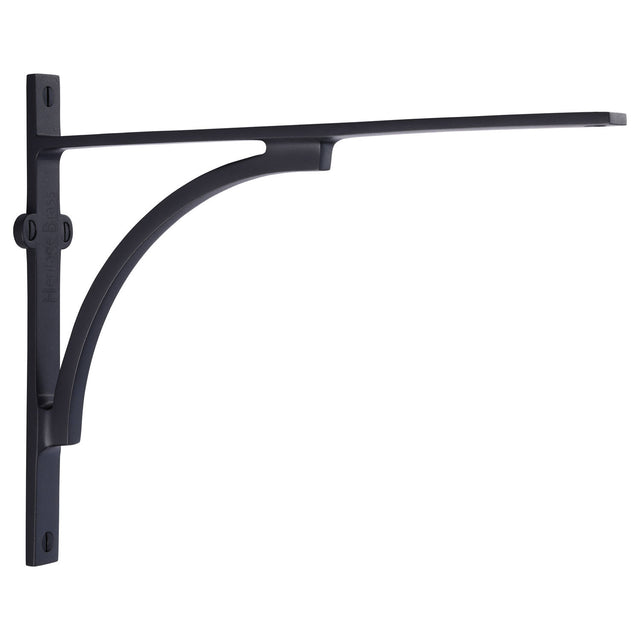 High quality image of the Heritage Brass Arch Shelf Bracket 10'' x 8'' Matt Black Finish | Sku. br2140-10-bkmt | Discounted prices available from Trade Door Handles