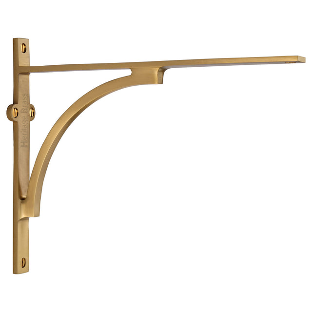 High quality image of the Heritage Brass Arch Shelf Bracket 10'' x 8'' Satin Brass Finish | Sku. br2140-10-sb | Discounted prices available from Trade Door Handles