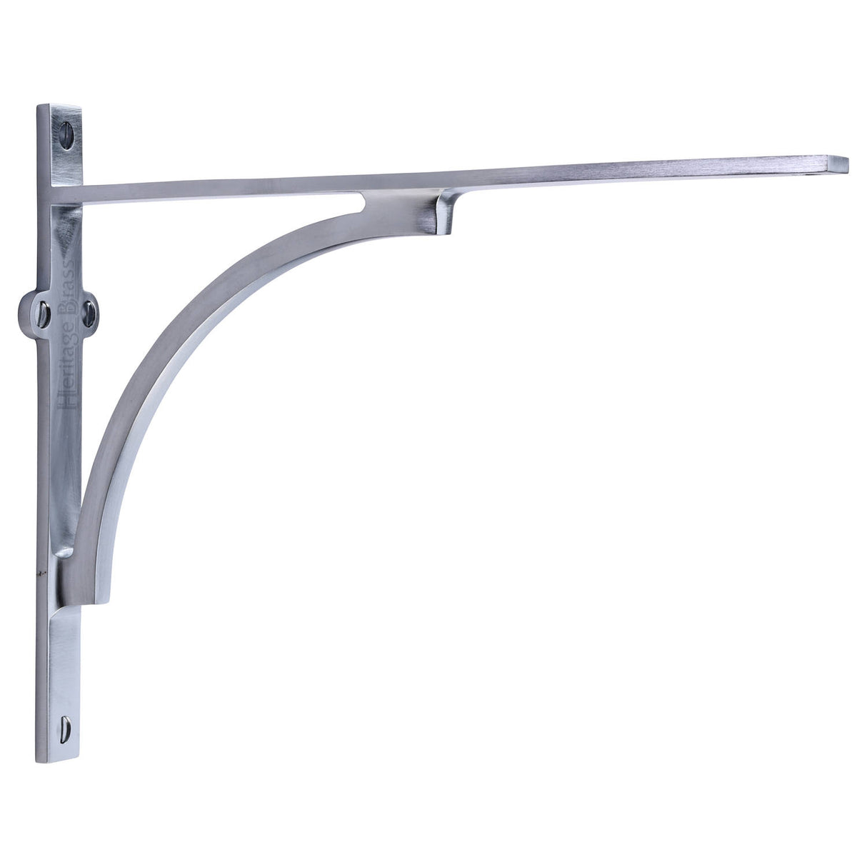 High quality image of the Heritage Brass Arch Shelf Bracket 10'' x 8'' Satin Chrome Finish | Sku. br2140-10-sc | Discounted prices available from Trade Door Handles