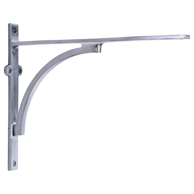 High quality image of the Heritage Brass Arch Shelf Bracket 10'' x 8'' Satin Chrome Finish | Sku. br2140-10-sc | Discounted prices available from Trade Door Handles