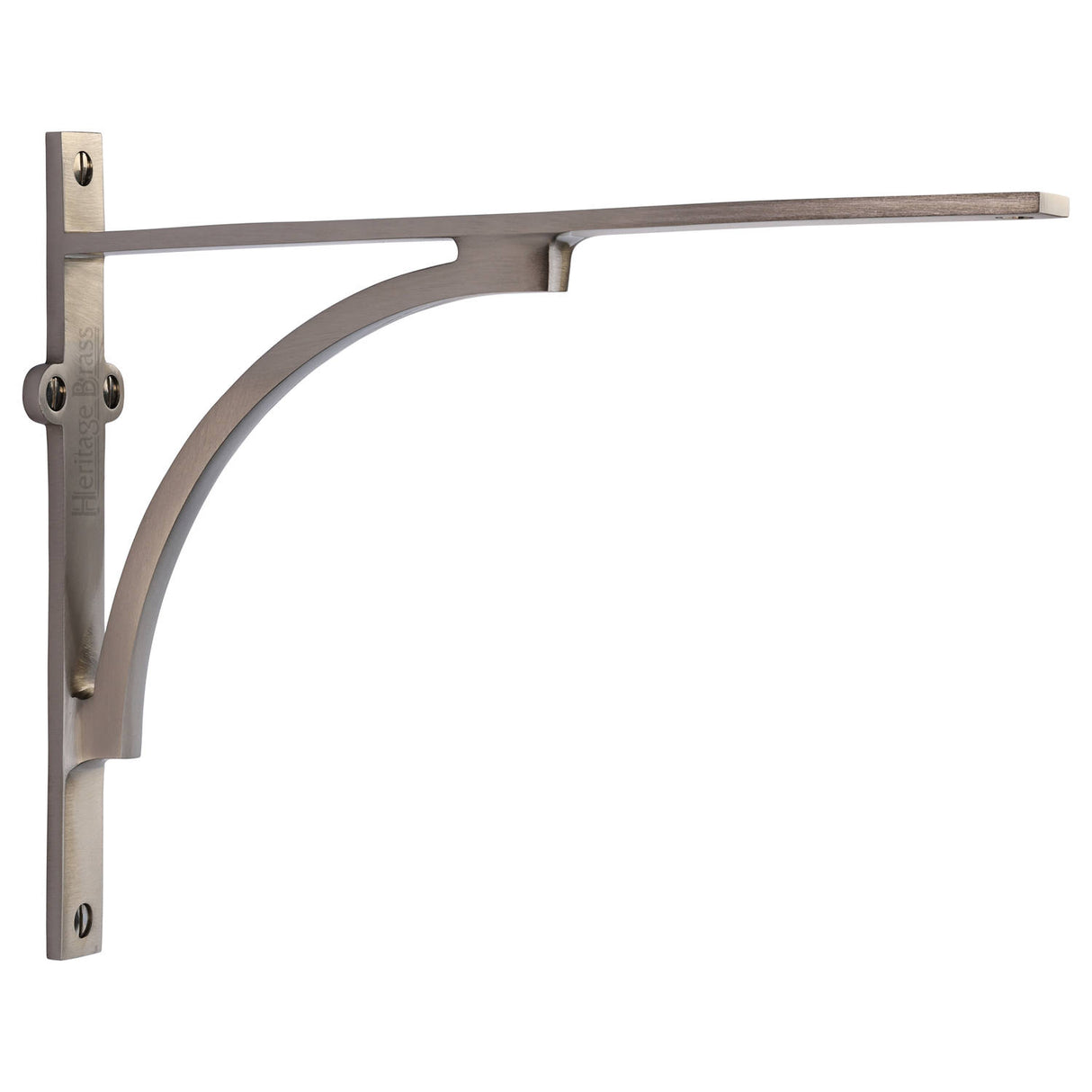 High quality image of the Heritage Brass Arch Shelf Bracket 10'' x 8'' Satin Nickel Finish | Sku. br2140-10-sn | Discounted prices available from Trade Door Handles