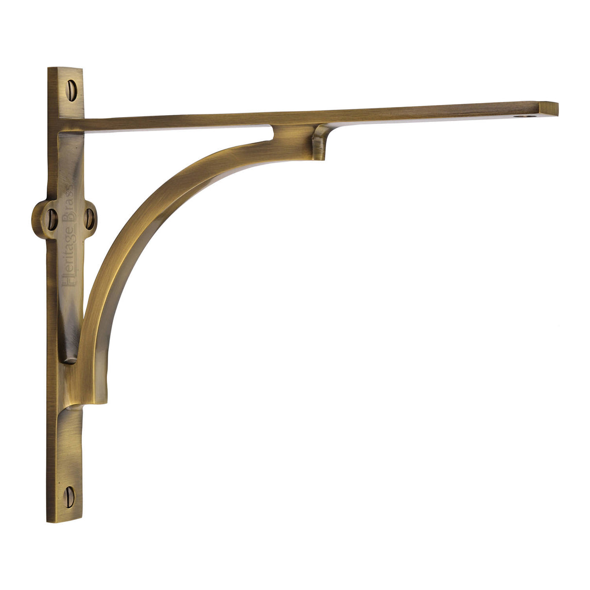High quality image of the Heritage Brass Arch Shelf Bracket 8'' x 6.5'' Antique Brass Finish | Sku. br2140-8-at | Discounted prices available from Trade Door Handles