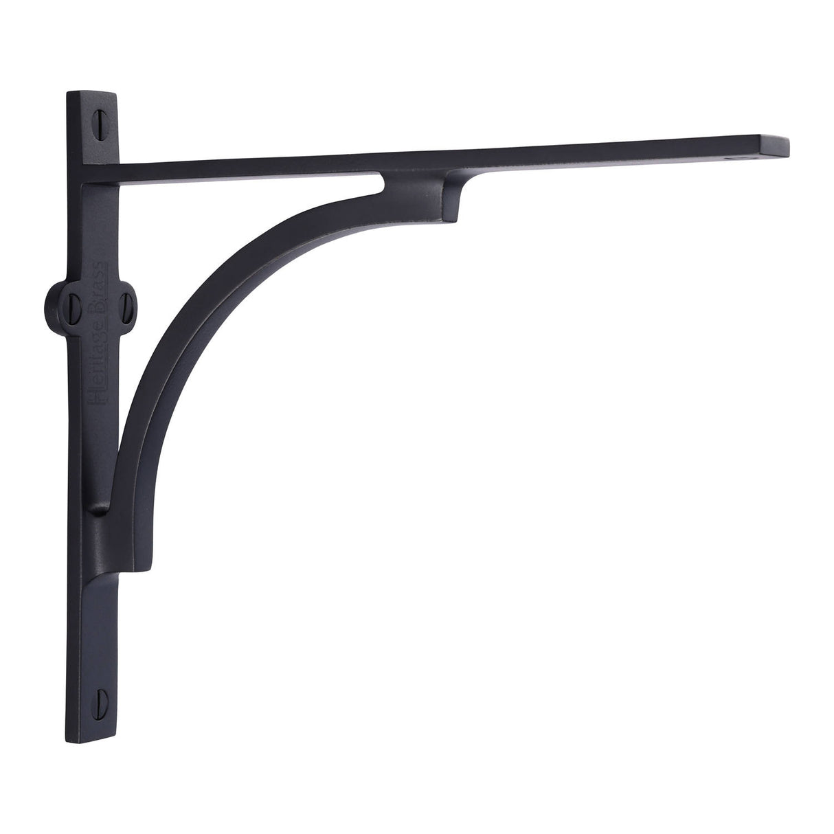High quality image of the Heritage Brass Arch Shelf Bracket 8'' x 6.5'' Matt Black Finish | Sku. br2140-8-bkmt | Discounted prices available from Trade Door Handles