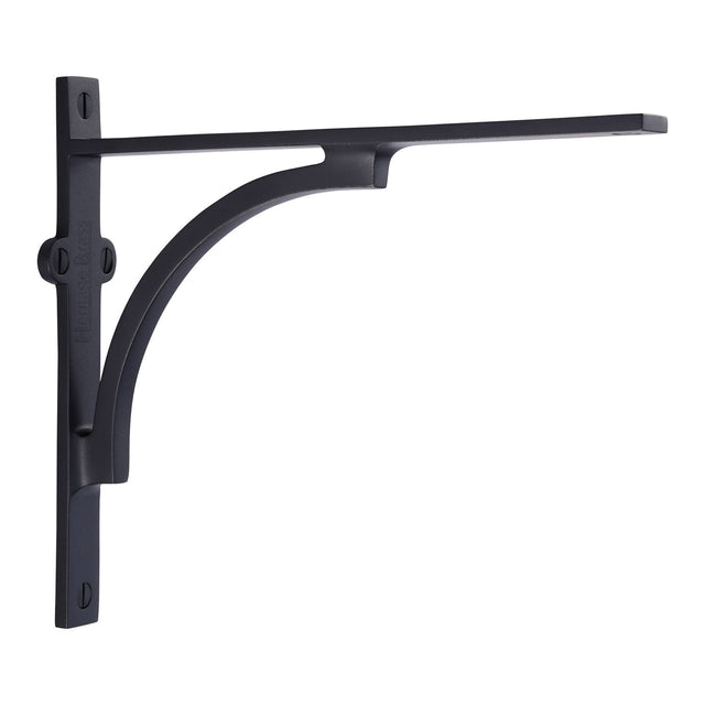 High quality image of the Heritage Brass Arch Shelf Bracket 8'' x 6.5'' Matt Black Finish | Sku. br2140-8-bkmt | Discounted prices available from Trade Door Handles
