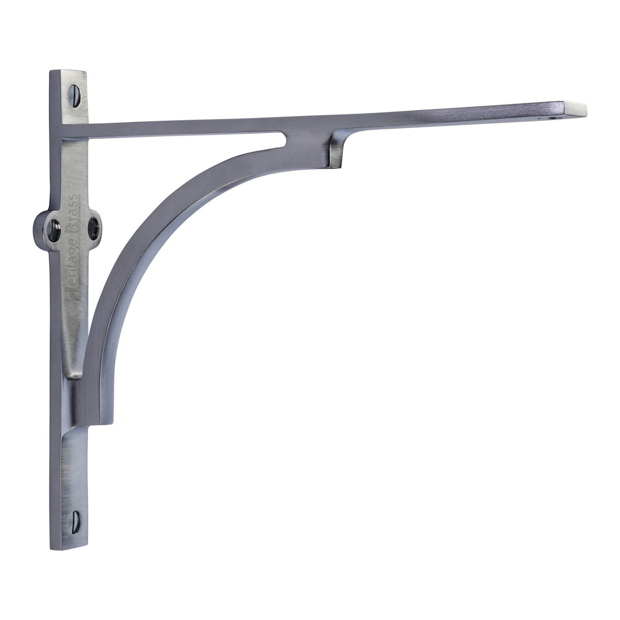 High quality image of the Heritage Brass Arch Shelf Bracket 8'' x 6.5'' Satin Chrome Finish | Sku. br2140-8-sc | Discounted prices available from Trade Door Handles