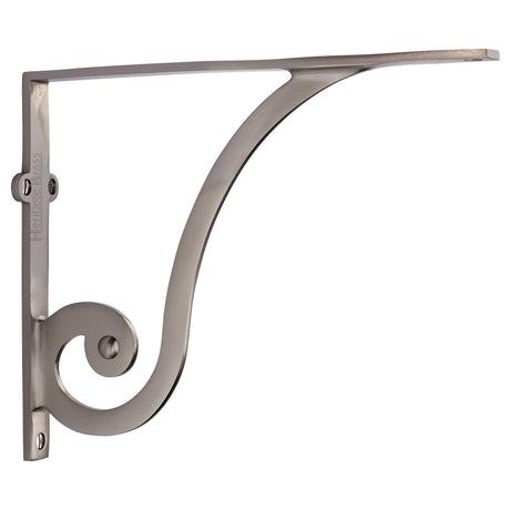 High quality image of the Heritage Brass Ornate Shelf Bracket 10'' x 8'' Satin Nickel Finish | Sku. br2170-10-sn | Discounted prices available from Trade Door Handles