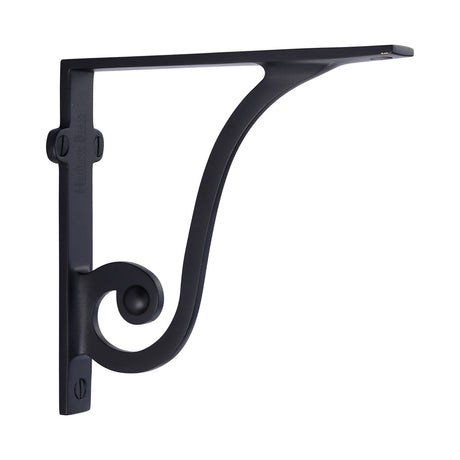 High quality image of the Heritage Brass Ornate Shelf Bracket 6'' x 5'' Matt Black Finish | Sku. br2170-6-bkmt | Discounted prices available from Trade Door Handles