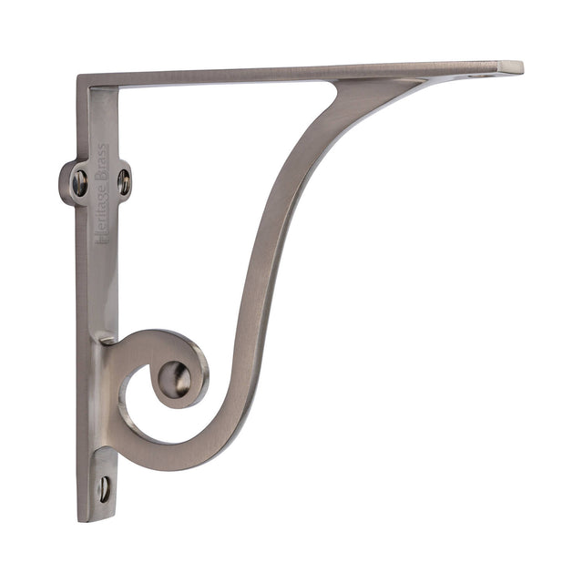 High quality image of the Heritage Brass Ornate Shelf Bracket 6'' x 5'' Satin Nickel Finish | Sku. br2170-6-sn | Discounted prices available from Trade Door Handles