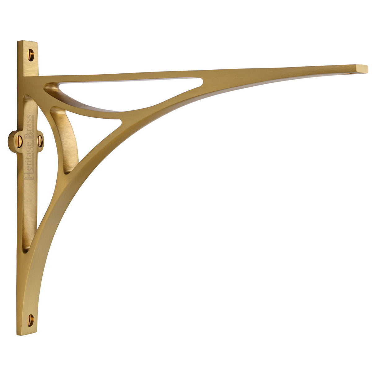 High quality image of the Heritage Brass Bridge Shelf Bracket 10'' x 8'' Satin Brass Finish | Sku. br2190-10-sb | Discounted prices available from Trade Door Handles