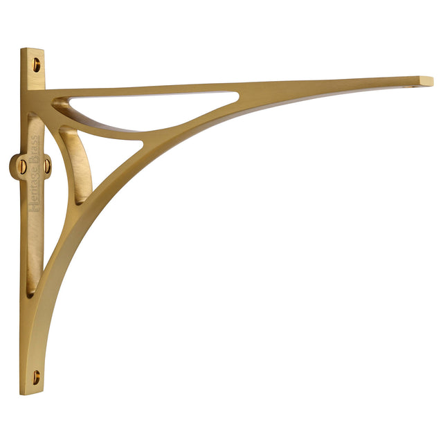 High quality image of the Heritage Brass Bridge Shelf Bracket 10'' x 8'' Satin Brass Finish | Sku. br2190-10-sb | Discounted prices available from Trade Door Handles