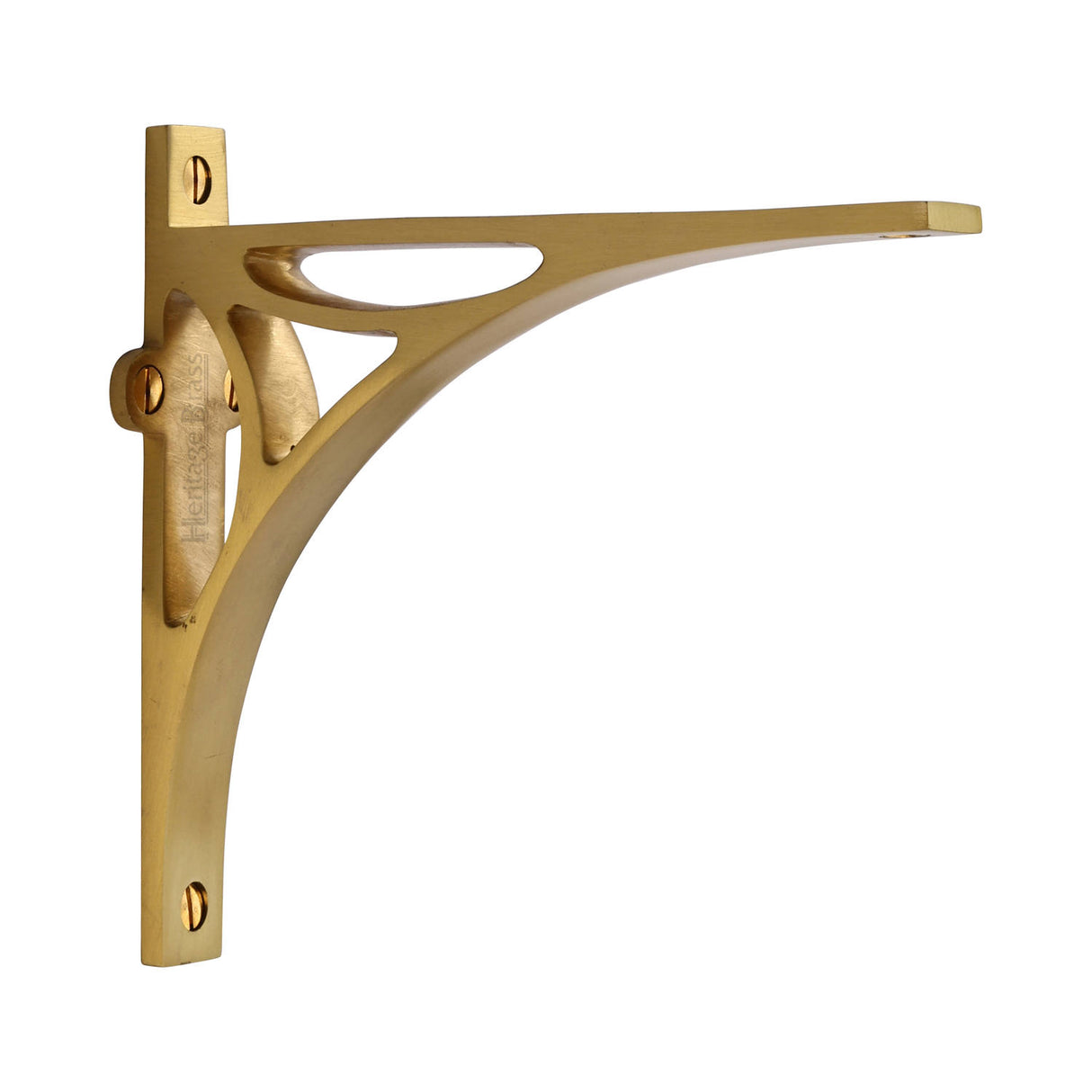 High quality image of the Heritage Brass Bridge Shelf Bracket 6'' x 5'' Satin Brass Finish | Sku. br2190-6-sb | Discounted prices available from Trade Door Handles