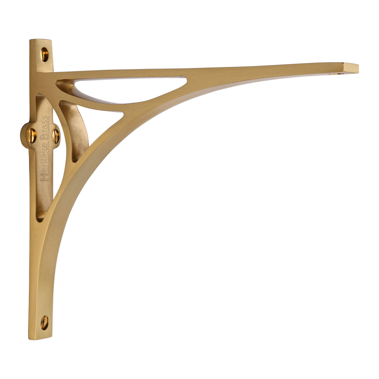 High quality image of the Heritage Brass Bridge Shelf Bracket 8'' x 6.5'' Satin Brass Finish | Sku. br2190-8-sb | Discounted prices available from Trade Door Handles