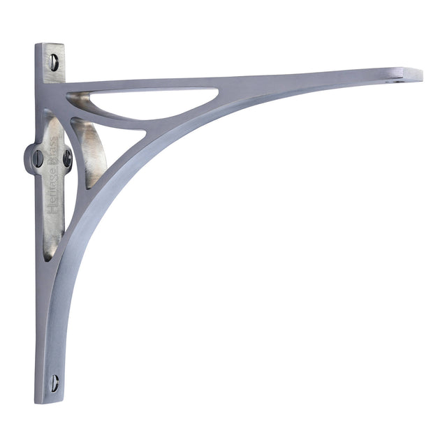 High quality image of the Heritage Brass Bridge Shelf Bracket 8'' x 6.5'' Satin Chrome Finish | Sku. br2190-8-sc | Discounted prices available from Trade Door Handles