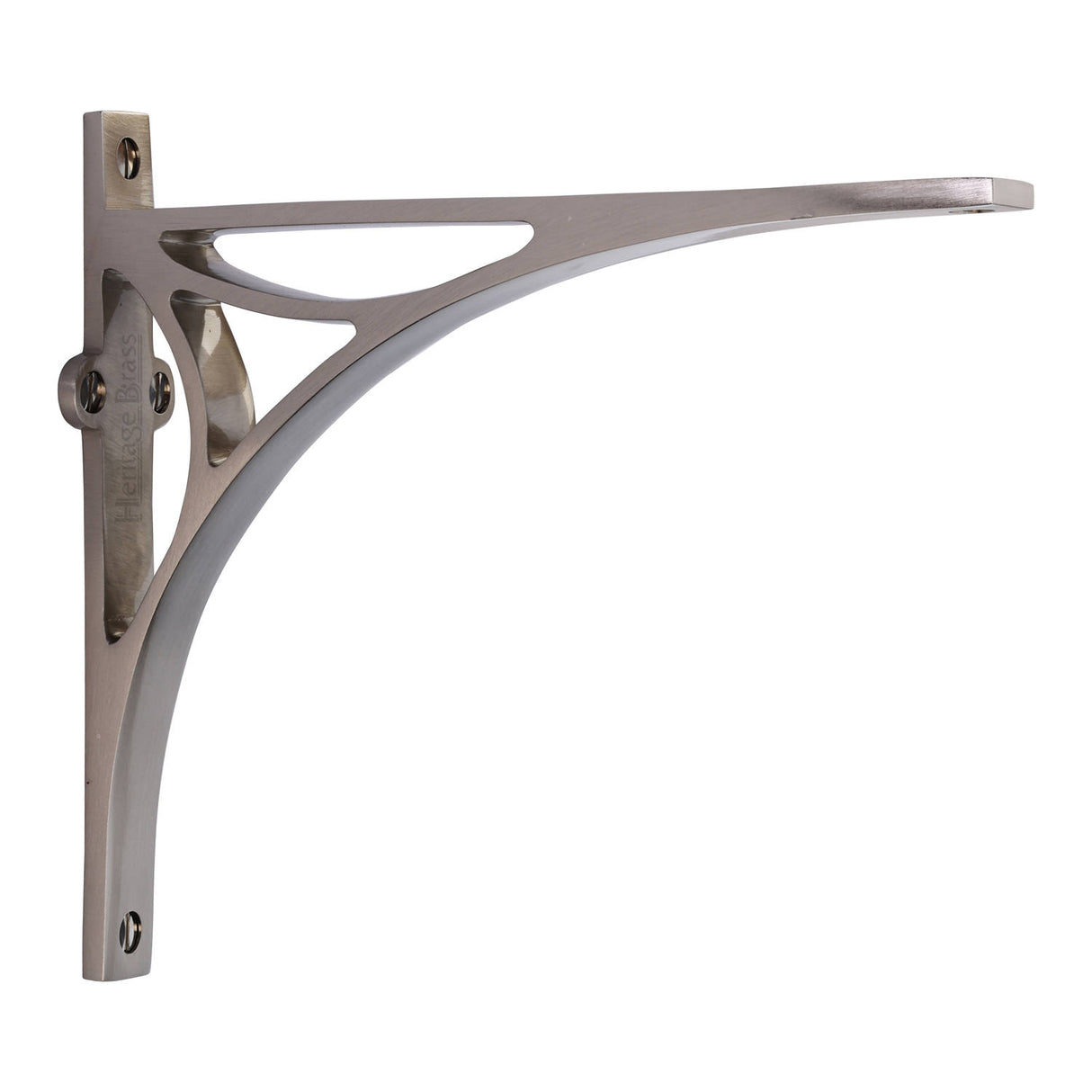 High quality image of the Heritage Brass Bridge Shelf Bracket 8'' x 6.5'' Satin Nickel Finish | Sku. br2190-8-sn | Discounted prices available from Trade Door Handles