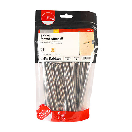 This is an image of Timco - Round Wire Nails - Bright 125 x 5.60mm (1 Kg TIMbag) BRW125B