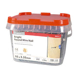 This is an image of Timco - Round Wire Nails - Bright 65 x 3.35mm (2.5 Kg TIMtub) BRW65T