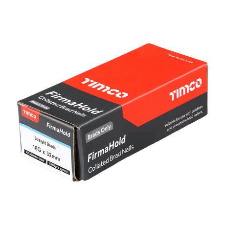 This is an image of Timco - FirmaHold Collated Brad Nails - 18 Gauge - Straight - A2 Stainless Steel 18g x 32mm (5000 PCS Box) BSS1832