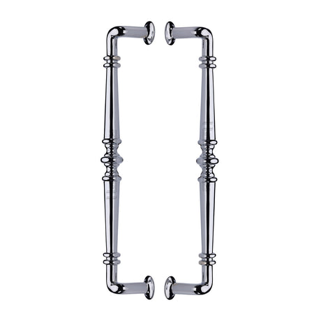 High quality image of the Heritage Brass Back to Back Door Pull Handle Avon Design Polished Chrome Finish | Sku. btb1169-390-pc | Discounted prices available from Trade Door Handles