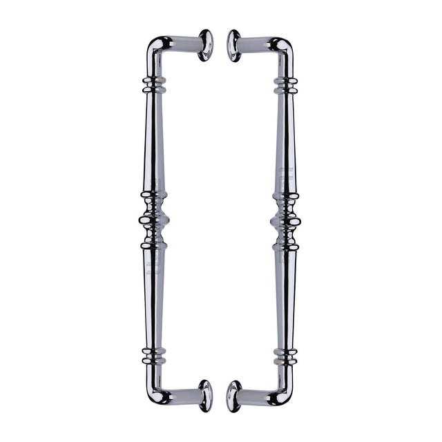 High quality image of the Heritage Brass Back to Back Door Pull Handle Avon Design Polished Chrome Finish | Sku. btb1169-390-pc | Discounted prices available from Trade Door Handles