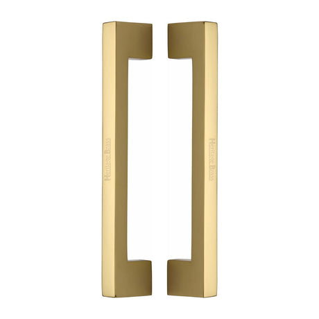 High quality image of the Heritage Brass Back to Back Door Pull Handle Metro Design 305mm Polished Brass Finish | Sku. btb1390-305-pb | Discounted prices available from Trade Door Handles