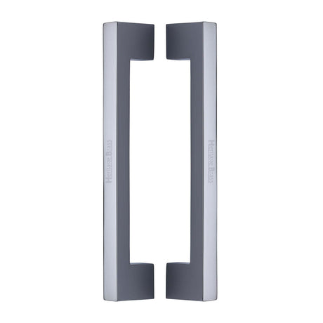 High quality image of the Heritage Brass Back to Back Door Pull Handle Metro Design 305mm Polished Chrome Finish | Sku. btb1390-305-pc | Discounted prices available from Trade Door Handles