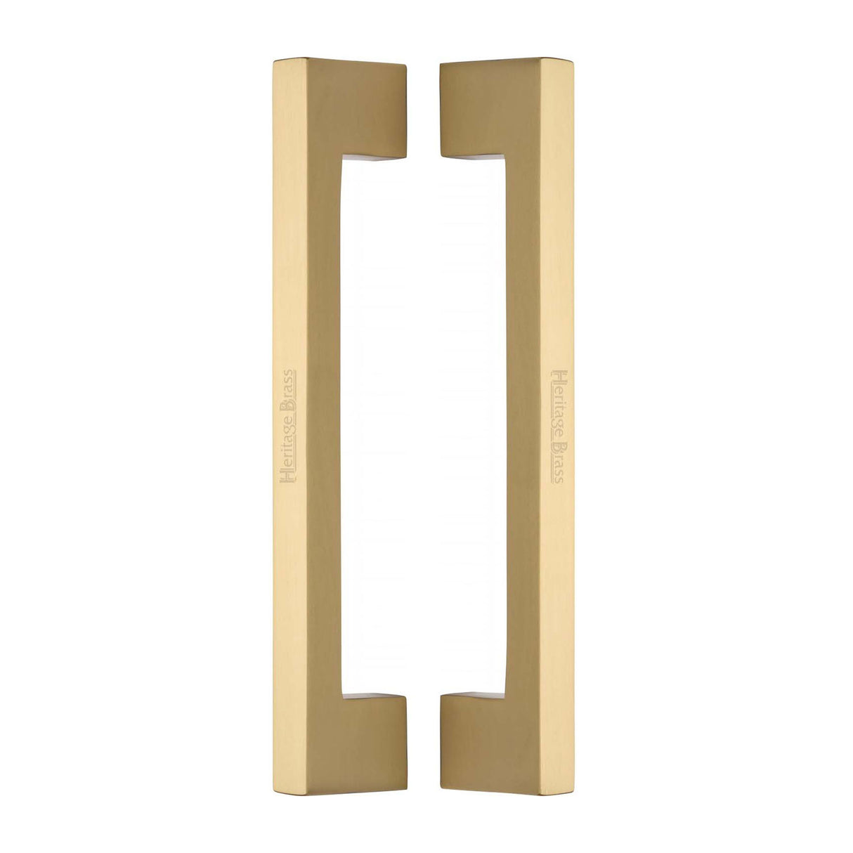 High quality image of the Heritage Brass Back to Back Door Pull Handle Metro Design 305mm Satin Brass Finish | Sku. btb1390-305-sb | Discounted prices available from Trade Door Handles