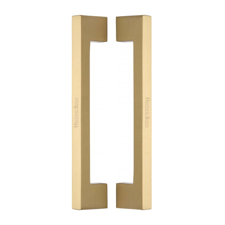 High quality image of the Heritage Brass Back to Back Door Pull Handle Metro Design 305mm Satin Brass Finish | Sku. btb1390-305-sb | Discounted prices available from Trade Door Handles