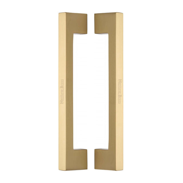 High quality image of the Heritage Brass Back to Back Door Pull Handle Metro Design 305mm Satin Brass Finish | Sku. btb1390-305-sb | Discounted prices available from Trade Door Handles