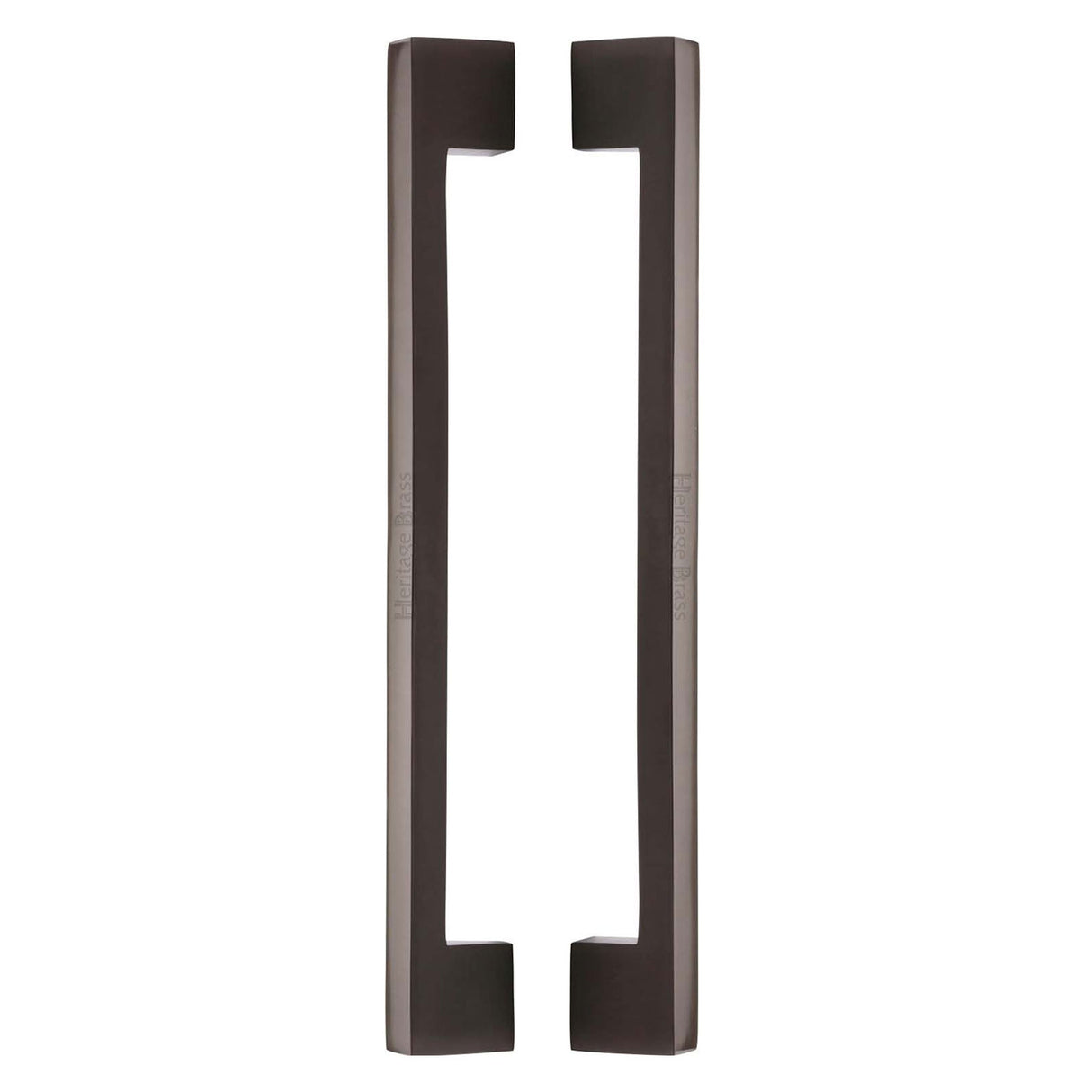 High quality image of the Heritage Brass Back to Back Door Pull Handle Metro Design 457mm Matt Bronze Finish | Sku. btb1390-457-mb | Discounted prices available from Trade Door Handles