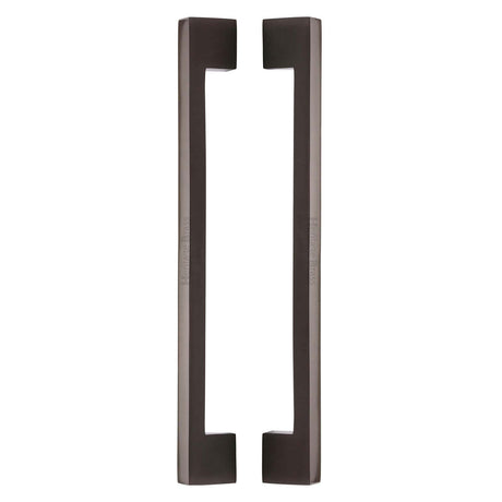 High quality image of the Heritage Brass Back to Back Door Pull Handle Metro Design 457mm Matt Bronze Finish | Sku. btb1390-457-mb | Discounted prices available from Trade Door Handles