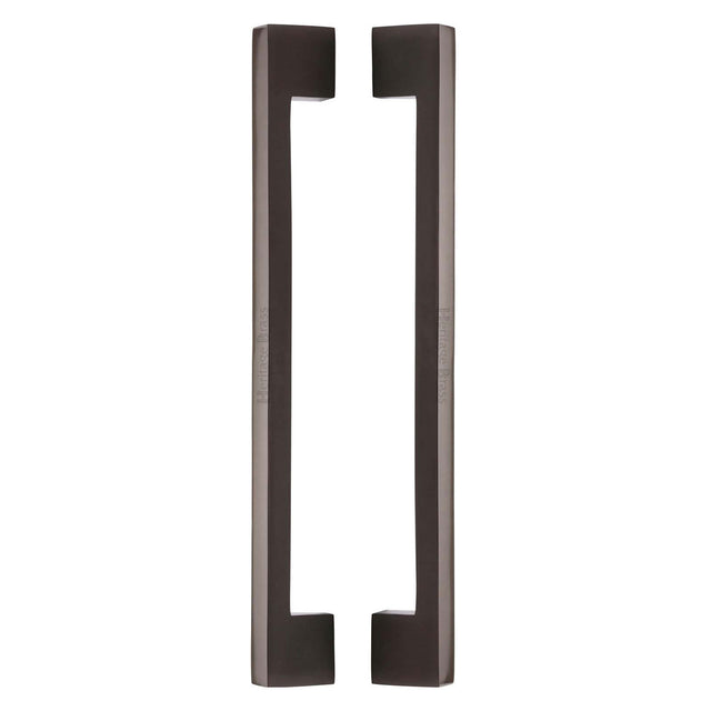 High quality image of the Heritage Brass Back to Back Door Pull Handle Metro Design 457mm Matt Bronze Finish | Sku. btb1390-457-mb | Discounted prices available from Trade Door Handles