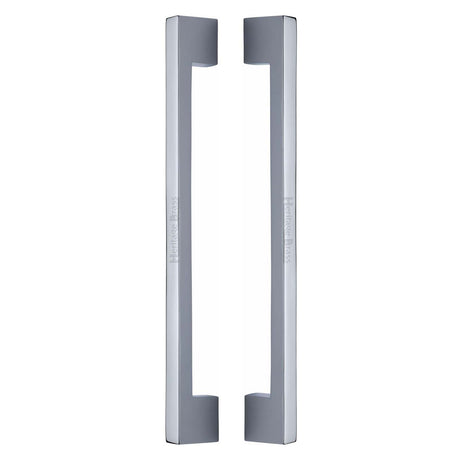 High quality image of the Heritage Brass Back to Back Door Pull Handle Metro Design 457mm Polished Chrome Finish | Sku. btb1390-457-pc | Discounted prices available from Trade Door Handles