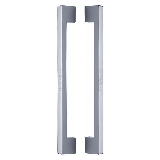 Heritage Brass Back to Back Door Pull Handle Metro Design 457mm Polished Chrome Finish - M.Marcus code BTB1390 457-PC