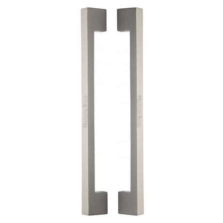 High quality image of the Heritage Brass Back to Back Door Pull Handle Metro Design 457mm Satin Nickel Finish | Sku. btb1390-457-sn | Discounted prices available from Trade Door Handles