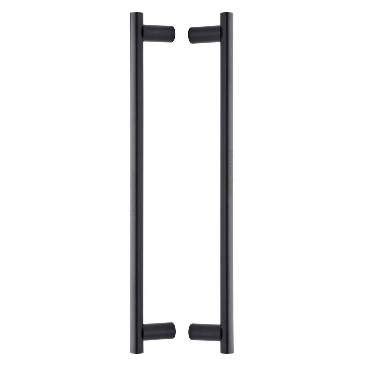 High quality image of the Heritage Brass Back to Back Door Pull Handle Round Bar Design 489mm Matt Bronze Finish
 | Sku. btb2059-489-mb | Discounted prices available from Trade Door Handles