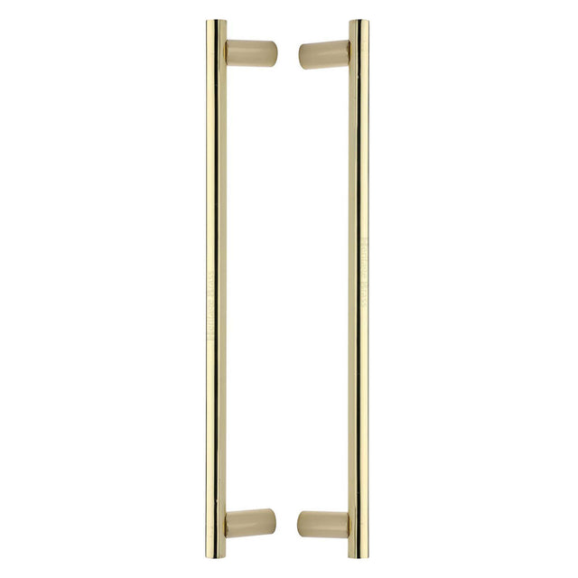 Heritage Brass Back to Back Door Pull Handle Round Bar Design 489mm Polished Brass Finish - M.Marcus code BTB2059 489-PB