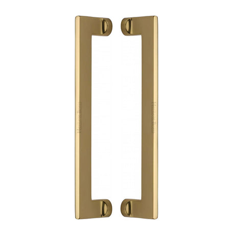 High quality image of the Heritage Brass Back to Back Door Pull Handle Apollo Design 307mm Polished Brass Finish | Sku. btb4150-307-pb | Discounted prices available from Trade Door Handles
