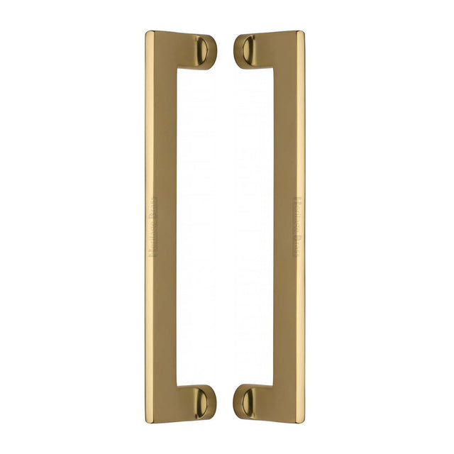 High quality image of the Heritage Brass Back to Back Door Pull Handle Apollo Design 307mm Polished Brass Finish | Sku. btb4150-307-pb | Discounted prices available from Trade Door Handles