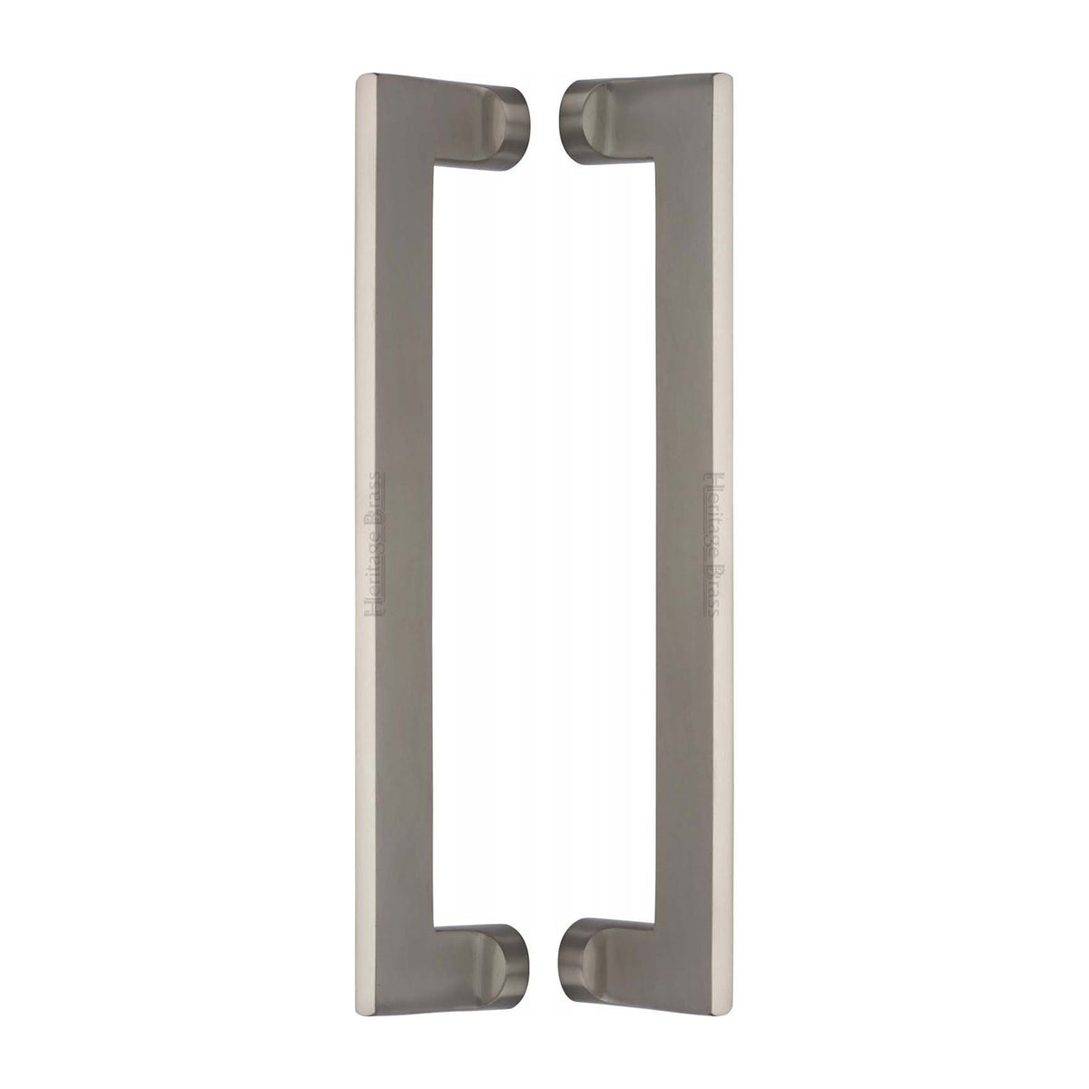 High quality image of the Heritage Brass Back to Back Door Pull Handle Apollo Design 307mm Satin Nickel Finish | Sku. btb4150-307-sn | Discounted prices available from Trade Door Handles