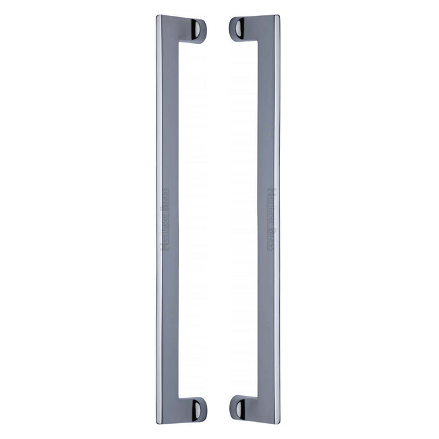 High quality image of the Heritage Brass Back to Back Door Pull Handle Apollo Design 460mm Polished Chrome Finish | Sku. btb4150-460-pc | Discounted prices available from Trade Door Handles