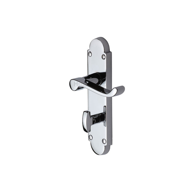 High quality image of the Heritage Brass Door Handle for Bathroom Builders' Range Polished Chrome Finish | Sku. bui520-pc | Discounted prices available from Trade Door Handles