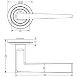 Technical drawing of of Burlington - Mayfair Door Handle on Stepped Rose Polished Nickel Sku. BUR10KIT159