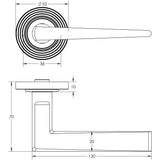 Technical drawing of of Burlington - Mayfair Door Handle on Reeded Rose Satin Nickel Sku. BUR10KIT316