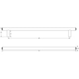 Technical drawing of of Burlington - Belgrave Pull Handles 425 X 20mm Bolt Through Polished Nickel Sku. BUR1000PN
