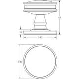 Technical drawing of of Burlington - Berkeley Mortice Door Knob Dark Bronze Sku. BUR100DB